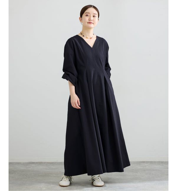 IENA「《予約》サッカーVネックフレアワンピース」|ワンピース|