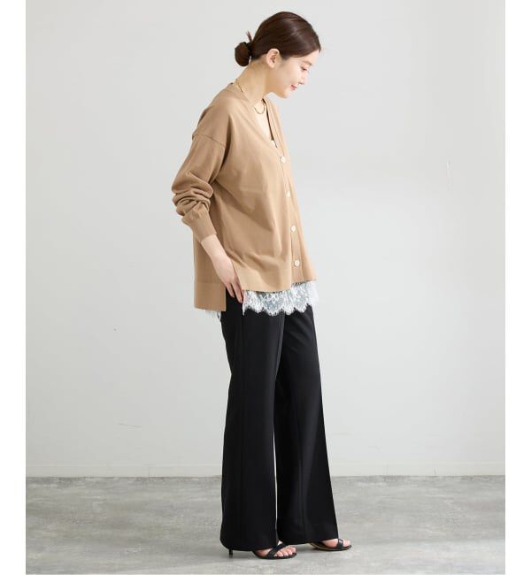 IENA「《予約》アセテートシルクVネックカーディガン」|カーディガン|