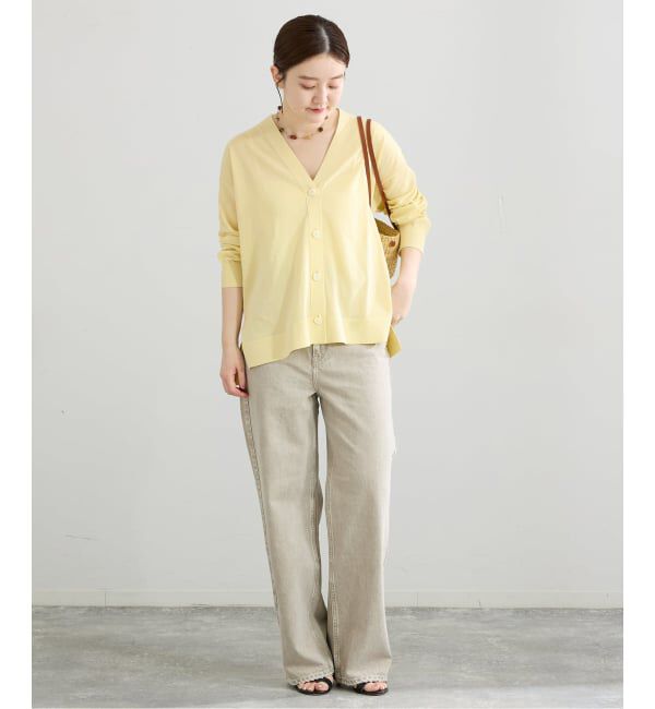 IENA「《予約》アセテートシルクVネックカーディガン」|カーディガン|