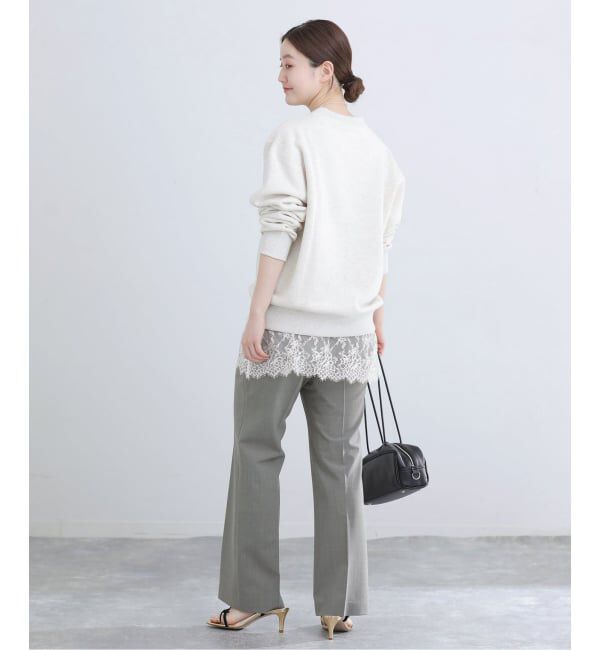 IENA「《予約》ウォッシャブル セミフレアパンツ」|スラックス|