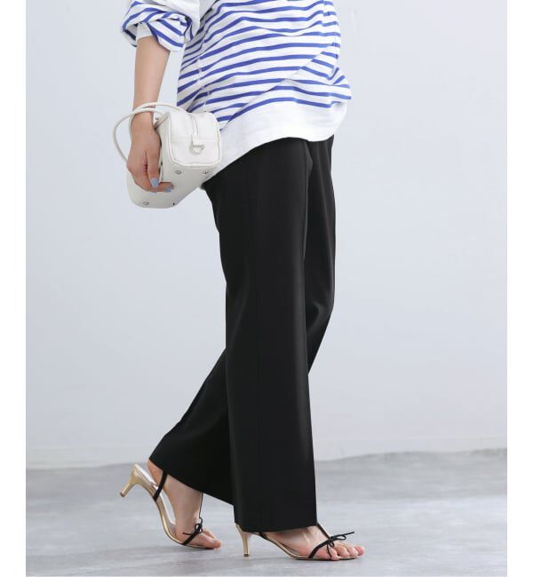 IENA「《予約》ウォッシャブル セミフレアパンツ」|スラックス|