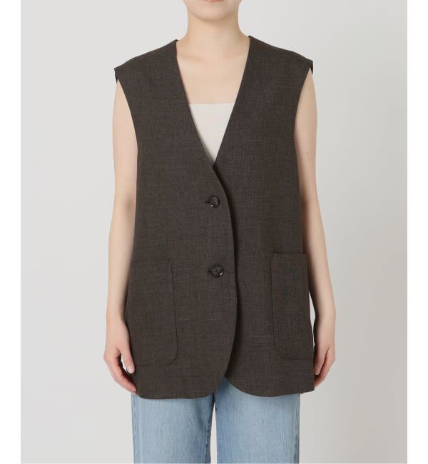 IENA「《セットアップ対応/予約》ウォッシャブル シャークツイード ジレ」|その他|