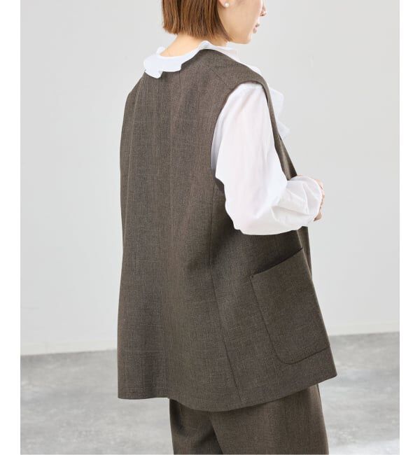 IENA「《セットアップ対応/予約》ウォッシャブル シャークツイード ジレ」|その他|
