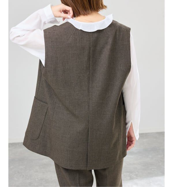 IENA「《セットアップ対応/予約》ウォッシャブル シャークツイード ジレ」|その他|