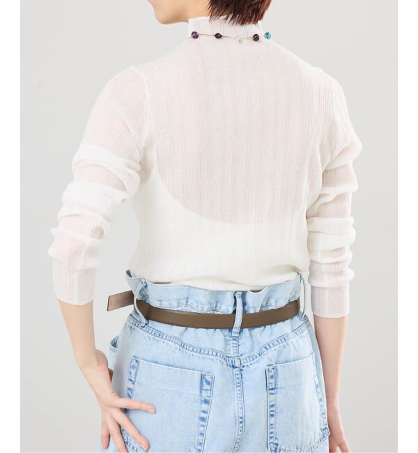 IENA「《予約》ウォッシャブル シアーリブタートル」|ニット・セーター|