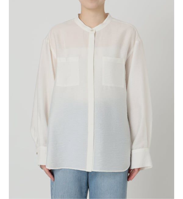 IENA「《予約》ジャガードバンドカラーブラウス」|シャツ・ブラウス|