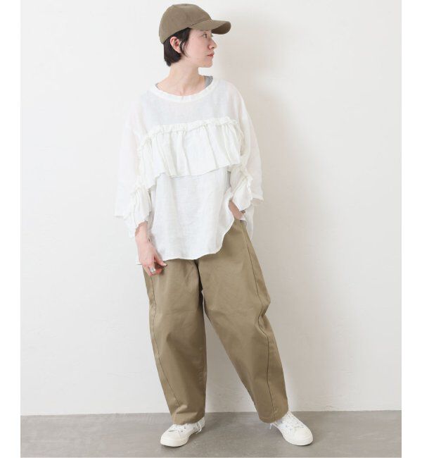 journal standard luxe「フレンチリネンキャンバス フリルプルブラウス」|シャツ・ブラウス|