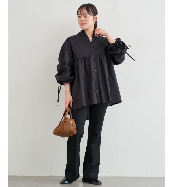 U by SPICK&SPAN「《WEB限定》スタンドカラーフリルブラウス」|シャツ・ブラウス|