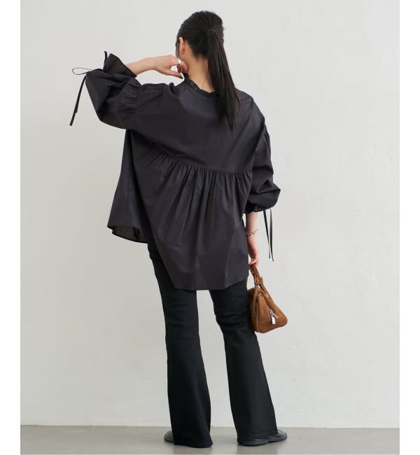 U by SPICK&SPAN「《WEB限定》スタンドカラーフリルブラウス」|シャツ・ブラウス|