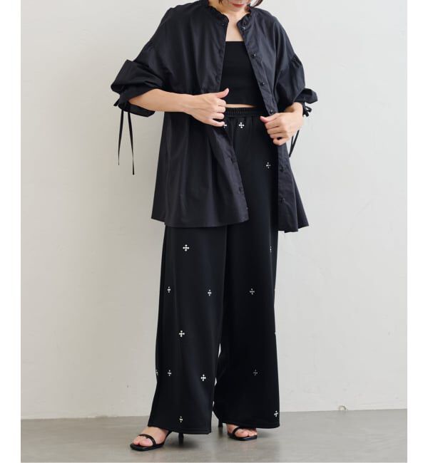 U by SPICK&SPAN「《WEB限定》スタンドカラーフリルブラウス」|シャツ・ブラウス|