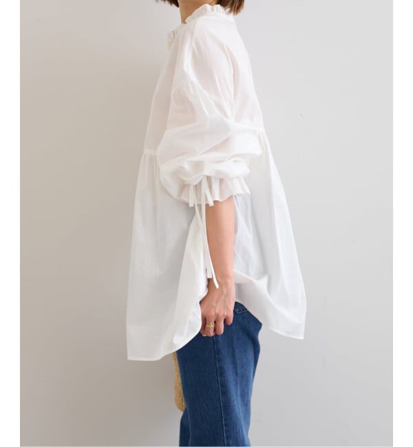 U by SPICK&SPAN「《WEB限定》スタンドカラーフリルブラウス」|シャツ・ブラウス|