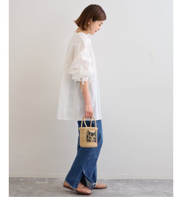 U by SPICK&SPAN「《WEB限定》スタンドカラーフリルブラウス」|シャツ・ブラウス|