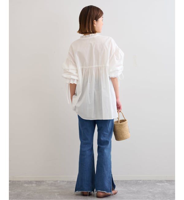 U by SPICK&SPAN「《WEB限定》スタンドカラーフリルブラウス」|シャツ・ブラウス|