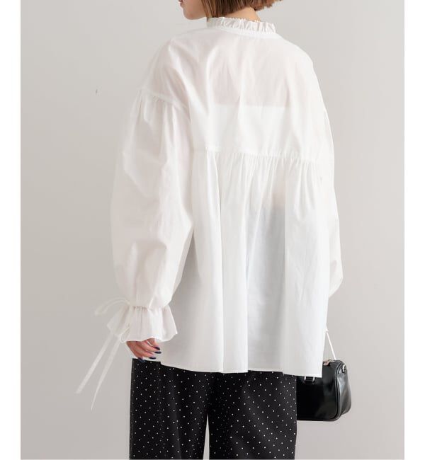 U by SPICK&SPAN「《WEB限定》スタンドカラーフリルブラウス」|シャツ・ブラウス|