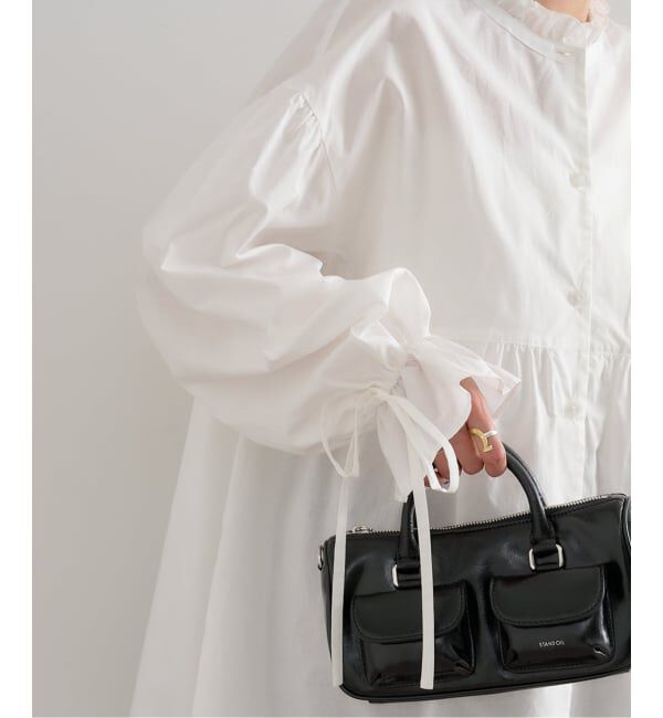 U by SPICK&SPAN「《WEB限定》スタンドカラーフリルブラウス」|シャツ・ブラウス|