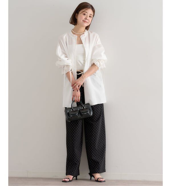 U by SPICK&SPAN「《WEB限定》スタンドカラーフリルブラウス」|シャツ・ブラウス|