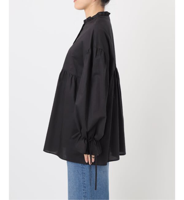 U by SPICK&SPAN「《WEB限定》スタンドカラーフリルブラウス」|シャツ・ブラウス|