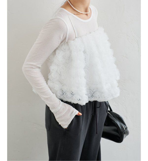 U by SPICK&SPAN「フラワーチュールベアブラウス」|シャツ・ブラウス|