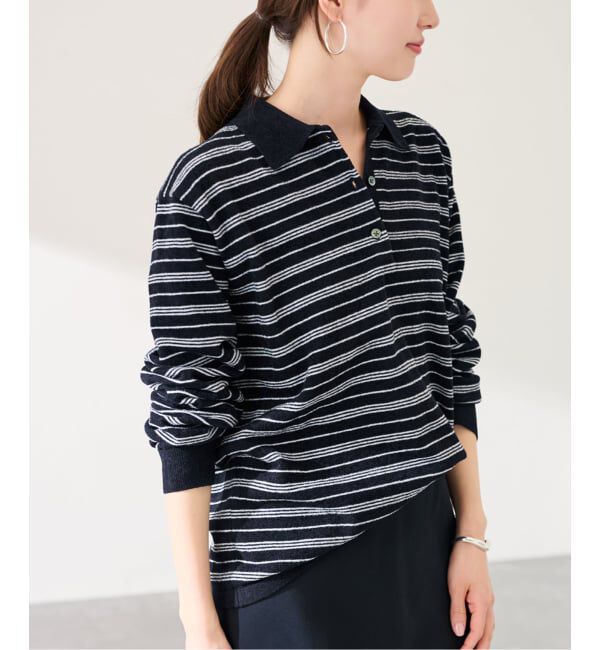 FRAMeWORK「モールボーダーポロシャツニット」|ニット・セーター|