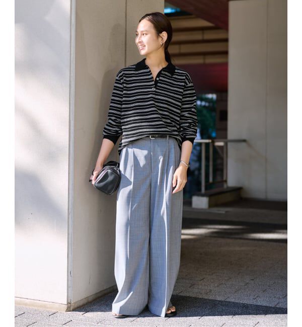 FRAMeWORK「モールボーダーポロシャツニット」|ニット・セーター|