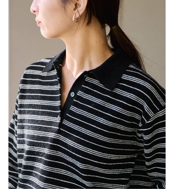 FRAMeWORK「モールボーダーポロシャツニット」|ニット・セーター|