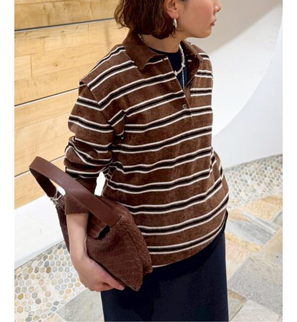 FRAMeWORK「モールボーダーポロシャツニット」|ニット・セーター|