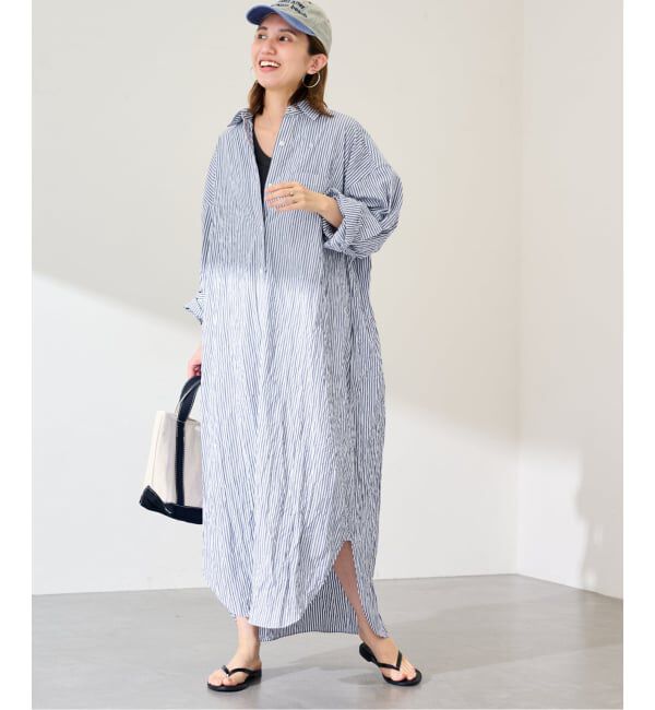 FRAMeWORK「≪予約≫ワッシャーストライプシャツドレス」|ワンピース|