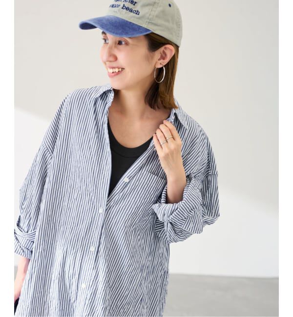 FRAMeWORK「≪予約≫ワッシャーストライプシャツドレス」|ワンピース|