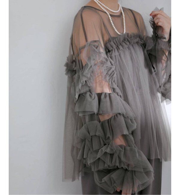  「《追加2》デコラティブチュールトップス」|シャツ・ブラウス|