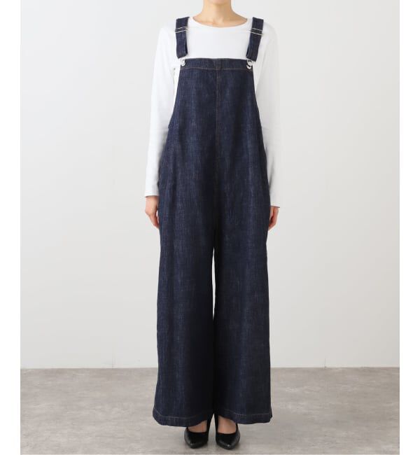  「【洗える】Munich/ミューニック スラブコットンデニムオールインワン」|オールインワン|