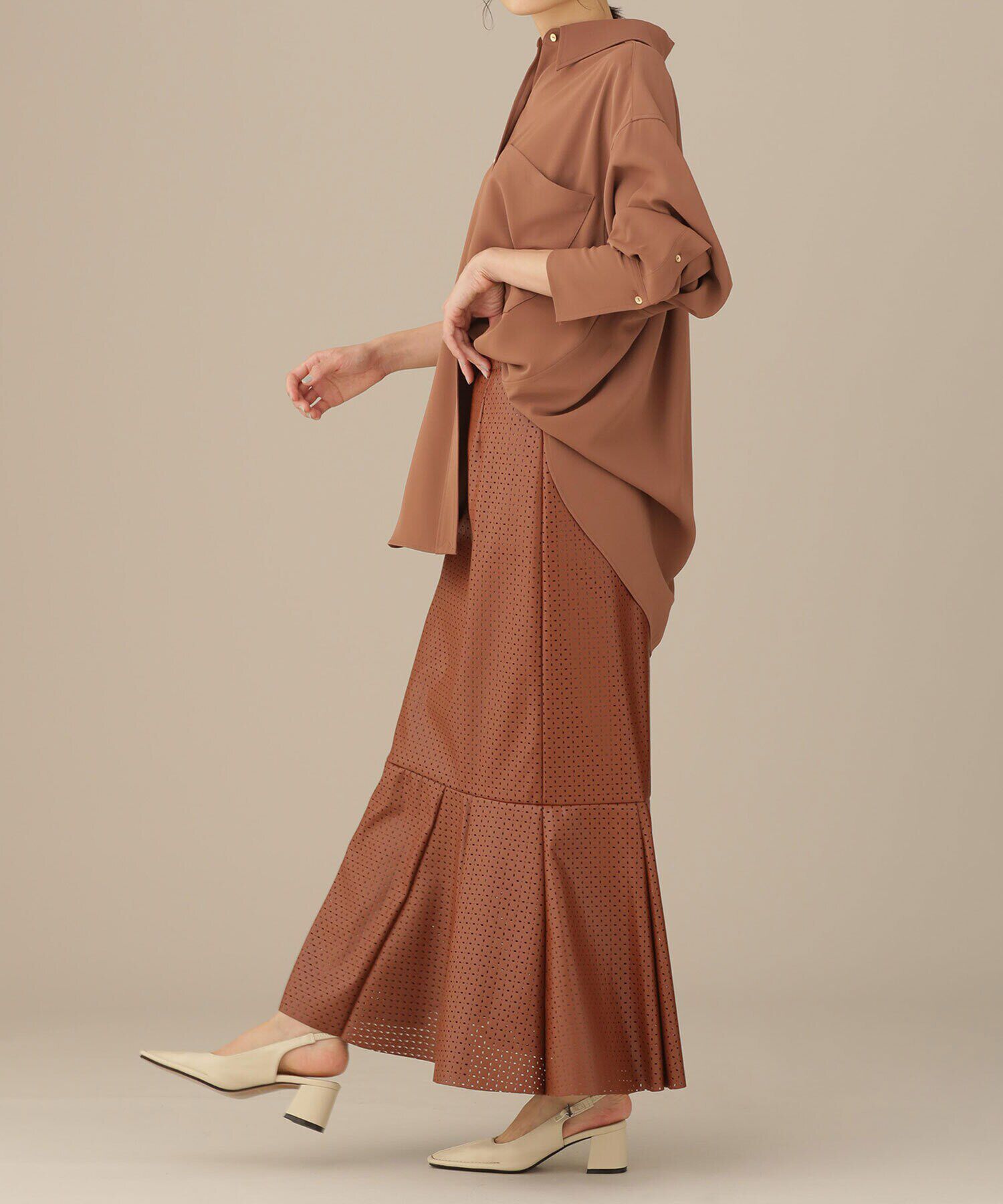 nano･universe「LB.03/パンチングレザースカート」|スカート|