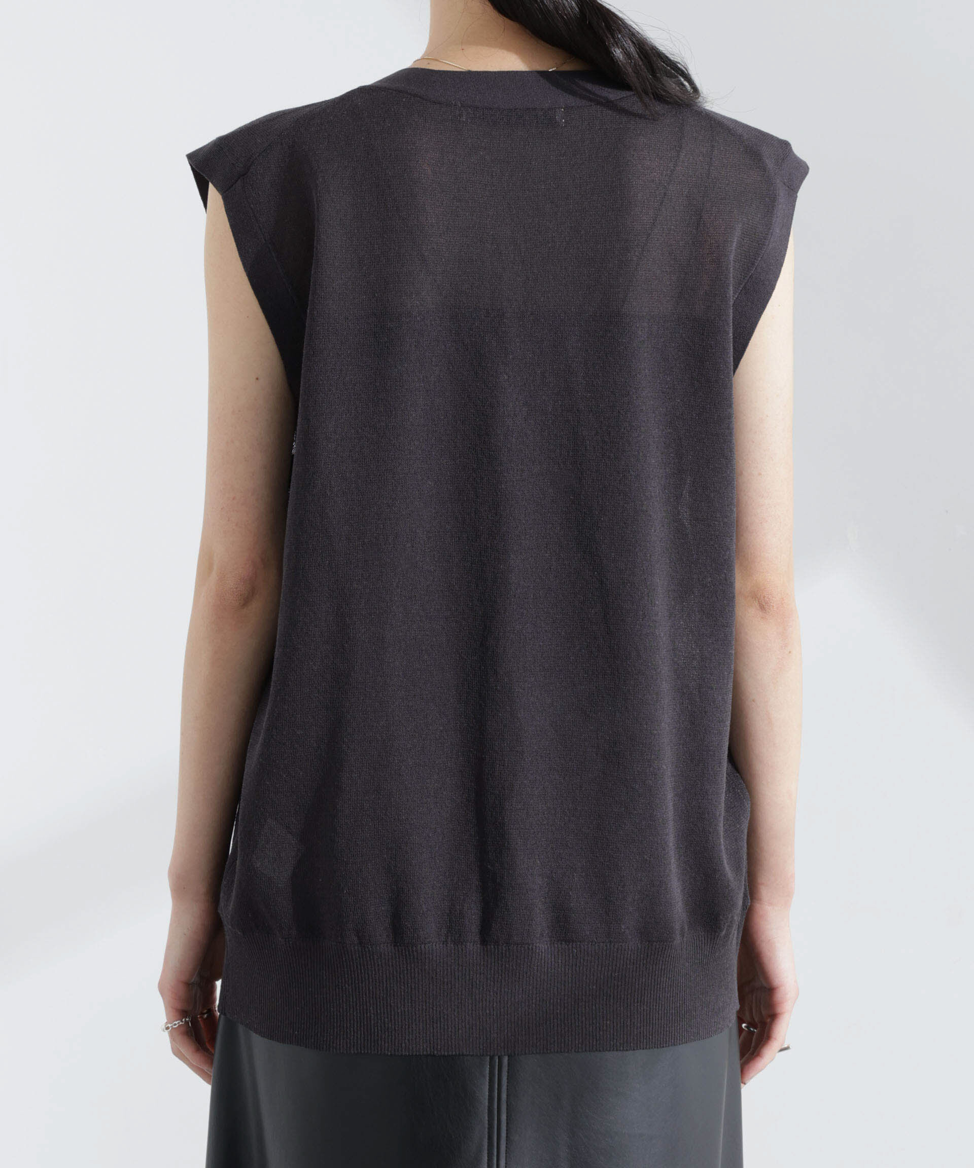 nano･universe「シアーミラノリブニットベスト」|ニット・セーター|