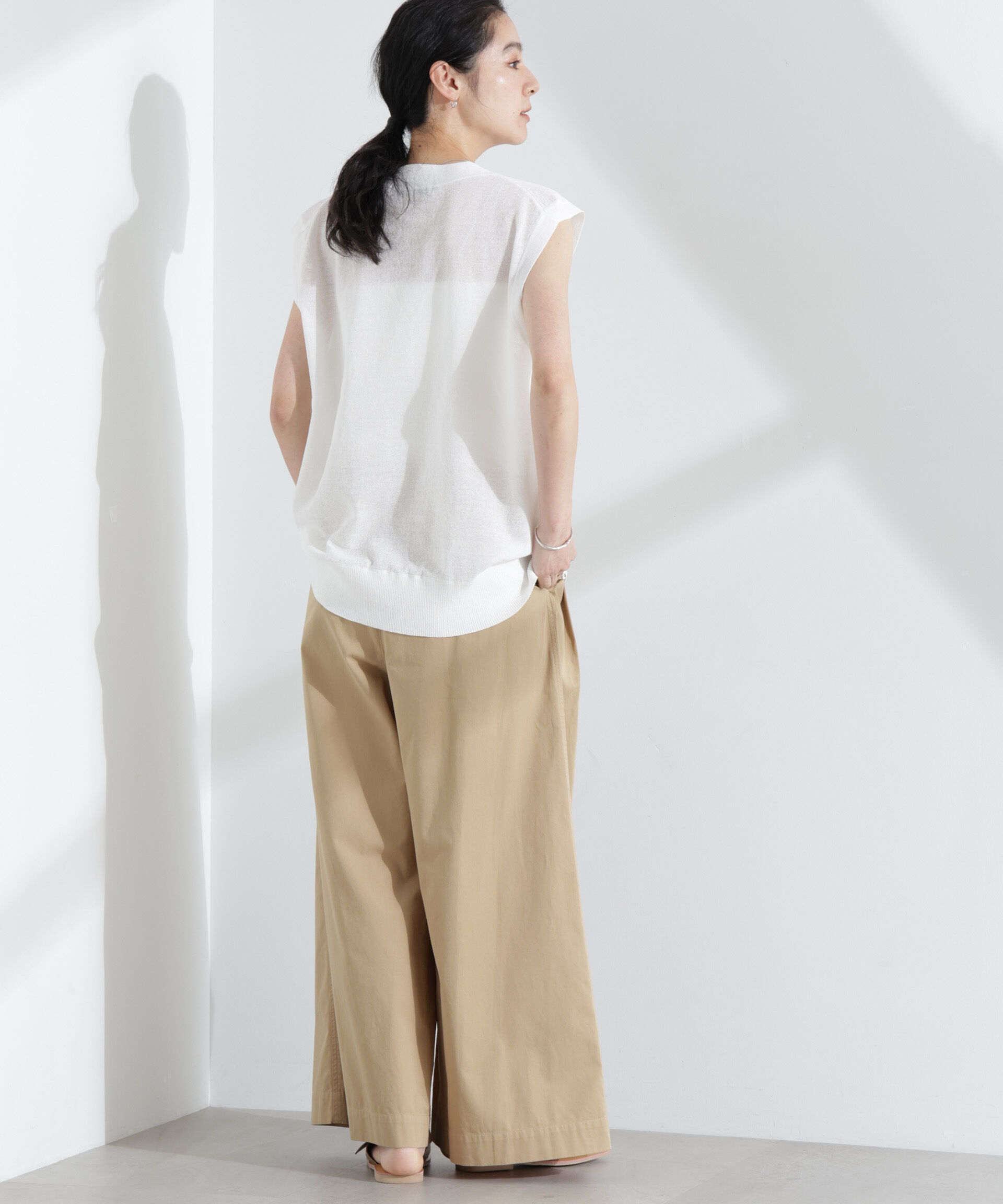 nano･universe「シアーミラノリブニットベスト」|ニット・セーター|