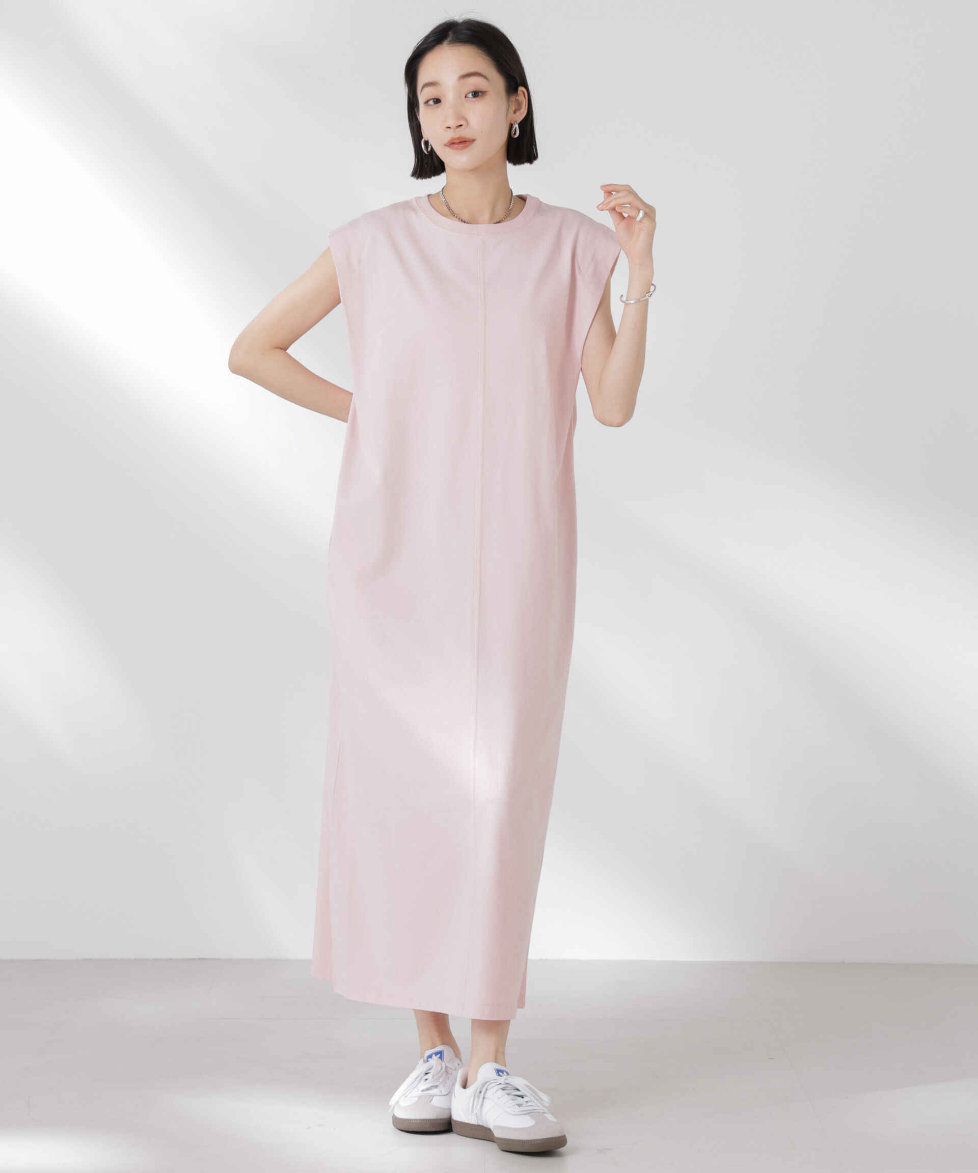 nano･universe「STORATECH 機能素材タックスリーブカットワンピース」|ワンピース|