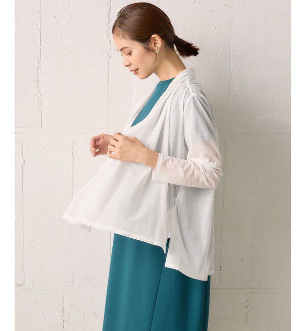組曲「【WEB限定】シアーツイルジャージーショート カーディガン」|カーディガン|アイボリー系