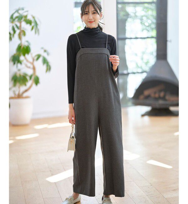 any SiS「【洗える】起毛ストライプ ロンパース」|オールインワン|