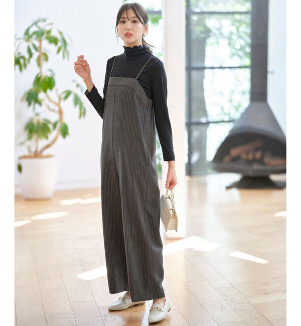 any SiS「【洗える】起毛ストライプ ロンパース」|オールインワン|