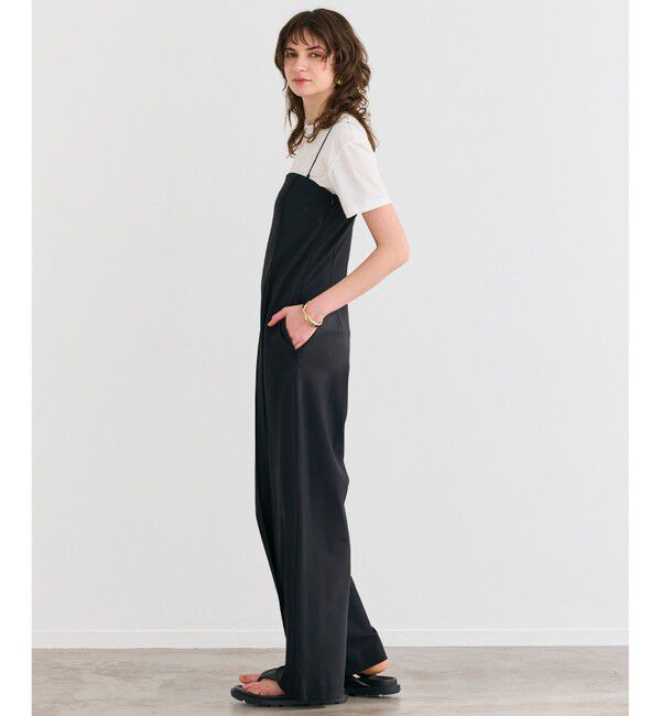 BEIGE,「【洗える】PHILOX / ハイストレッチベアトップオールインワン」|オールインワン|Black