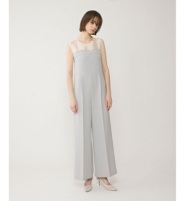  「オーガン切替サロペ」|オールインワン|グレー