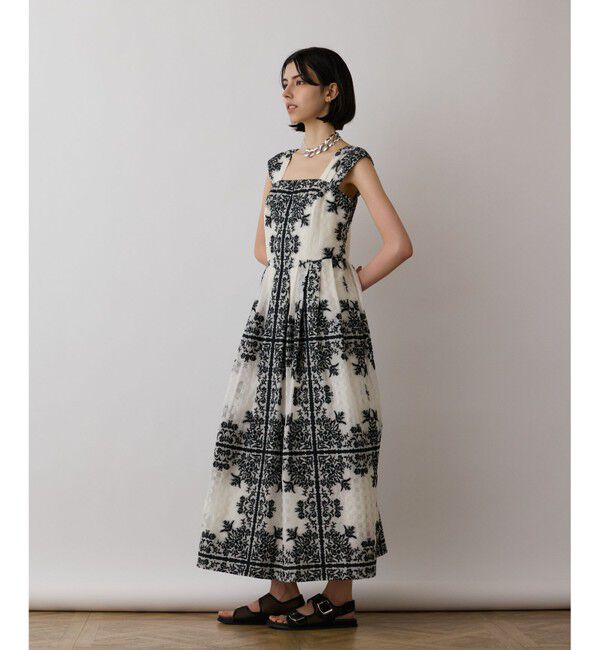 GRACE CONTINENTAL「フレームジャガードドレス」|ワンピース|