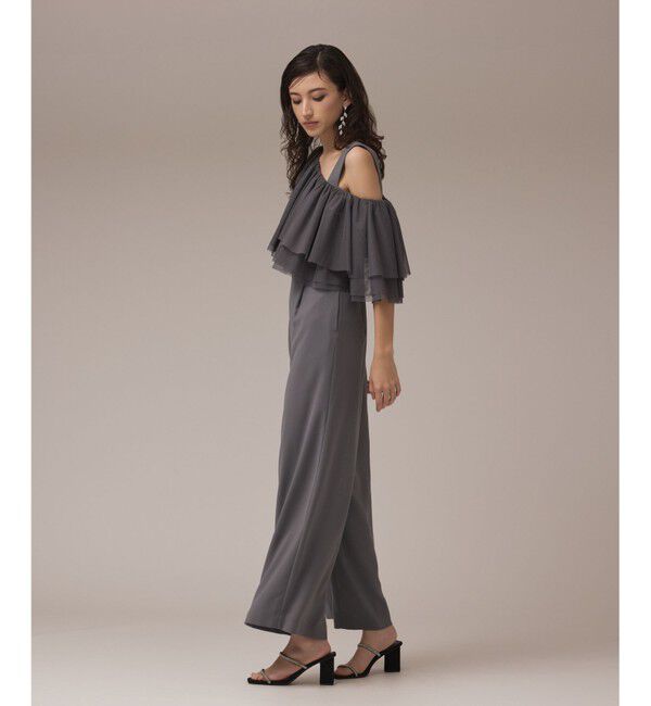 GRACE CONTINENTAL「フリルケープサロペット」|オールインワン|