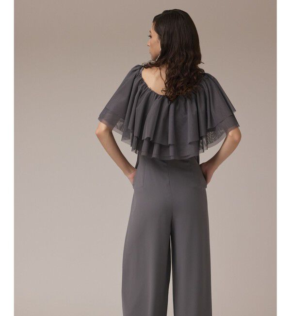 GRACE CONTINENTAL「フリルケープサロペット」|オールインワン|