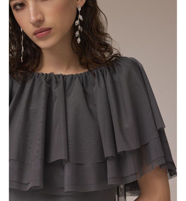 GRACE CONTINENTAL「フリルケープサロペット」|オールインワン|