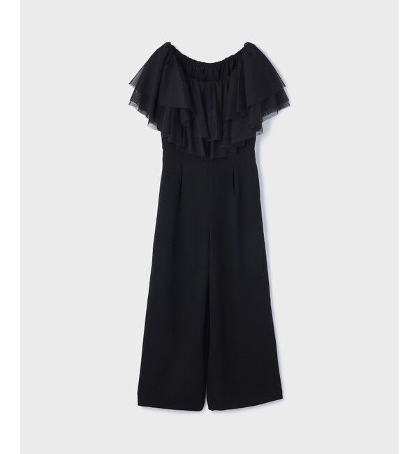 GRACE CONTINENTAL「フリルケープサロペット」|オールインワン|