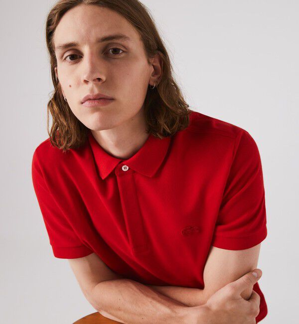 LACOSTE「『Le Paris Polo』レギュラーフィット　パリポロ 比翼ポロシャツ」|ポロシャツ|レッド