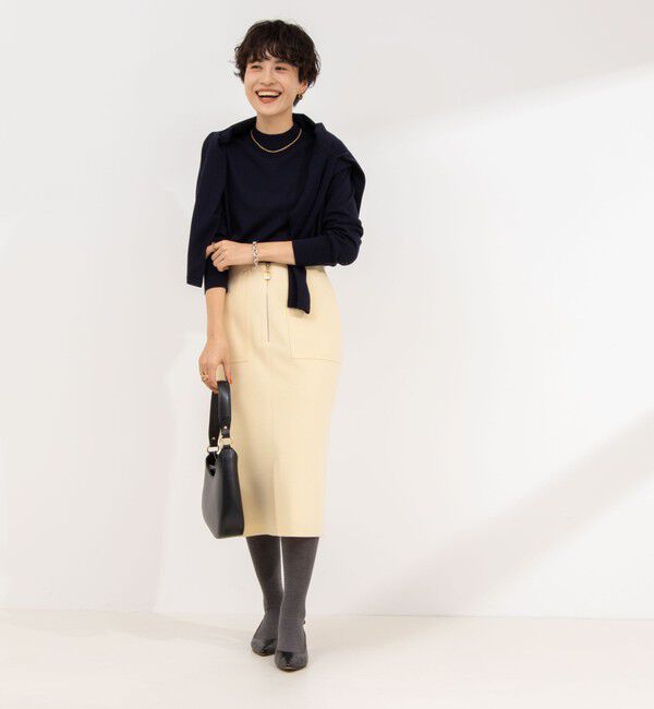 NOLLEY'S sophi「ウォッシャブルダブルジャージハーフジップタイトスカート」|タイト|