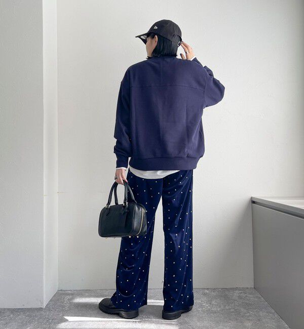 fredy emue「《セットアップ対応》ベロアドット刺繍イージーパンツ」|チノ|