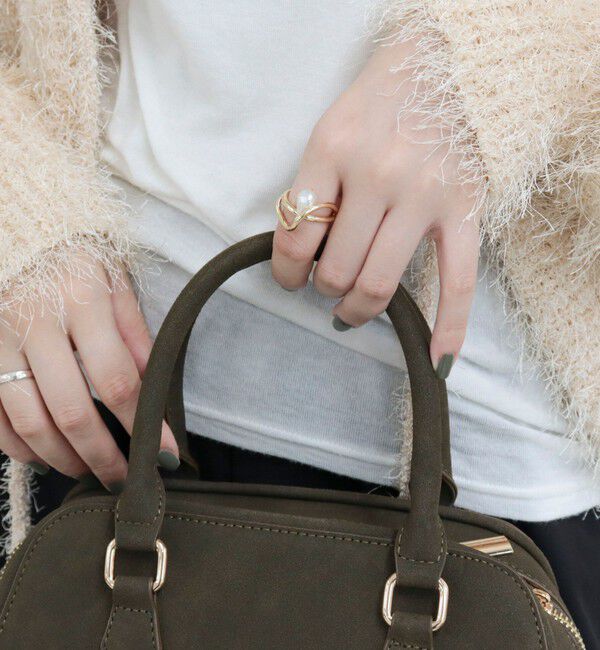 fredy emue「ドロップパールアートリング」|リング|ゴールド