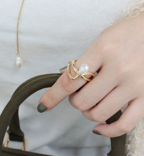 fredy emue「ドロップパールアートリング」|リング|