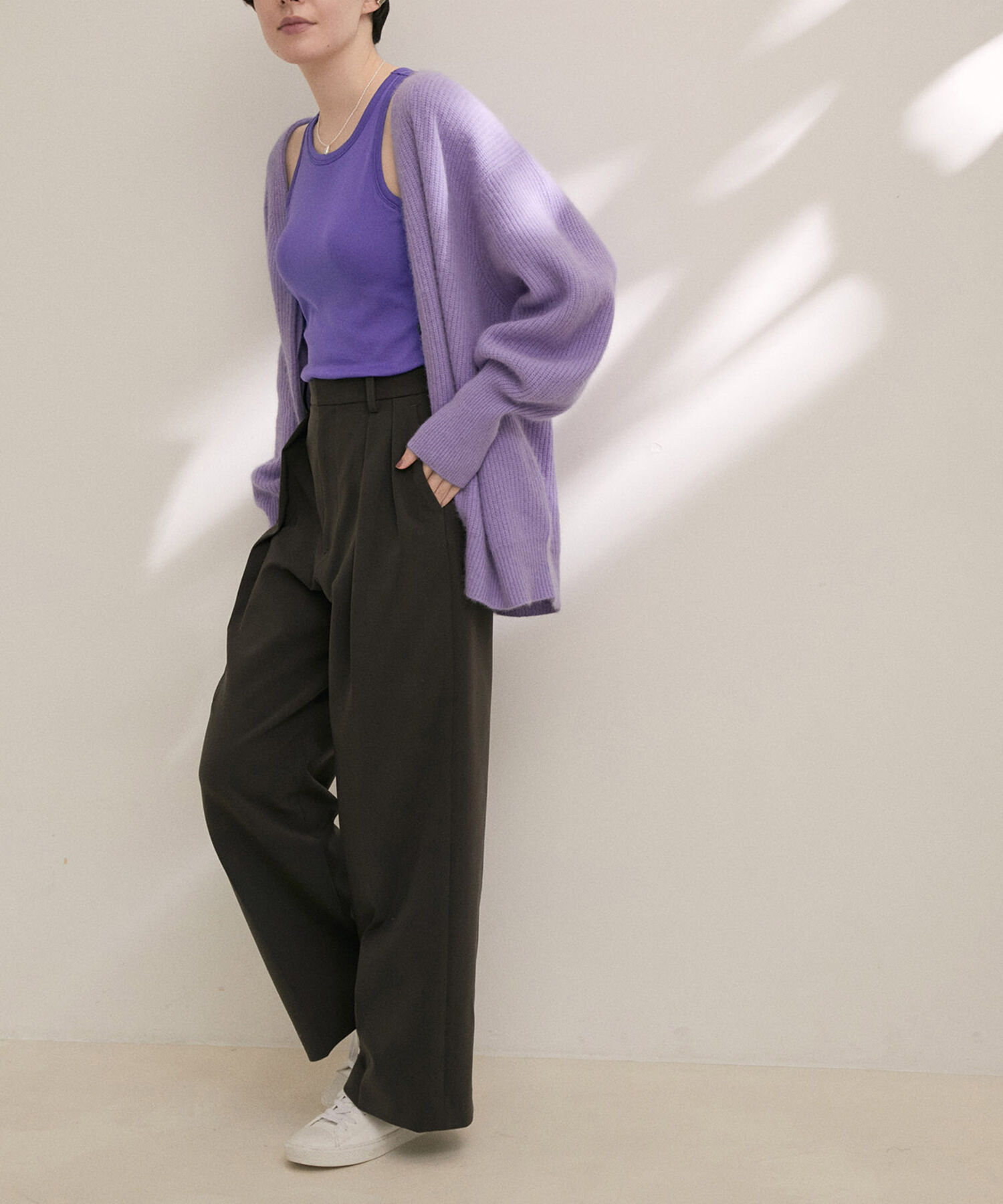 SALON adam et rope'「【Smile Cotton】カップ付きアメリカンスリーブタンクトップ」|タンクトップ|